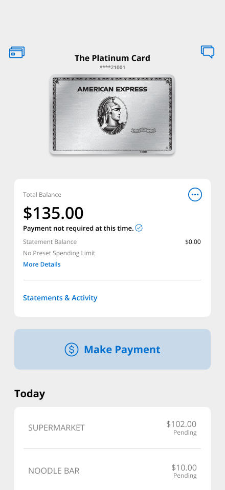 Amex Wrapped – Home screen